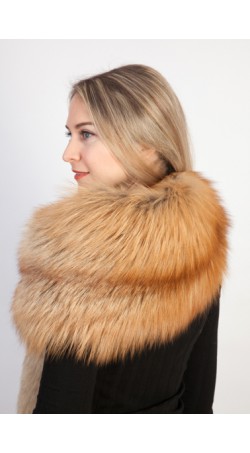 Golden fox fur scarf-collar-stole